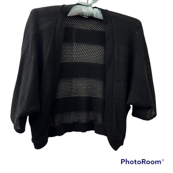 5/$20 Mesh Pattern Acrylic Short Sleeve Shrug Sweater - Picture 1 of 8